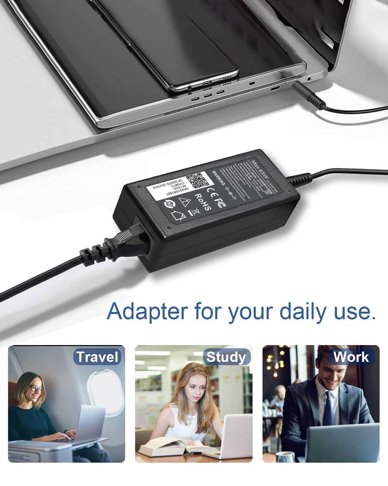 65W 45W AC Adapter for Dell Laptop Charger, Replacement for All Round Connector Dell inspiron 13 14 15 17 3000 5000 7000 Series 5100 5567 5559 Latitude 5400 5480 5490 5580 7480 3520 Laptop Power Cord