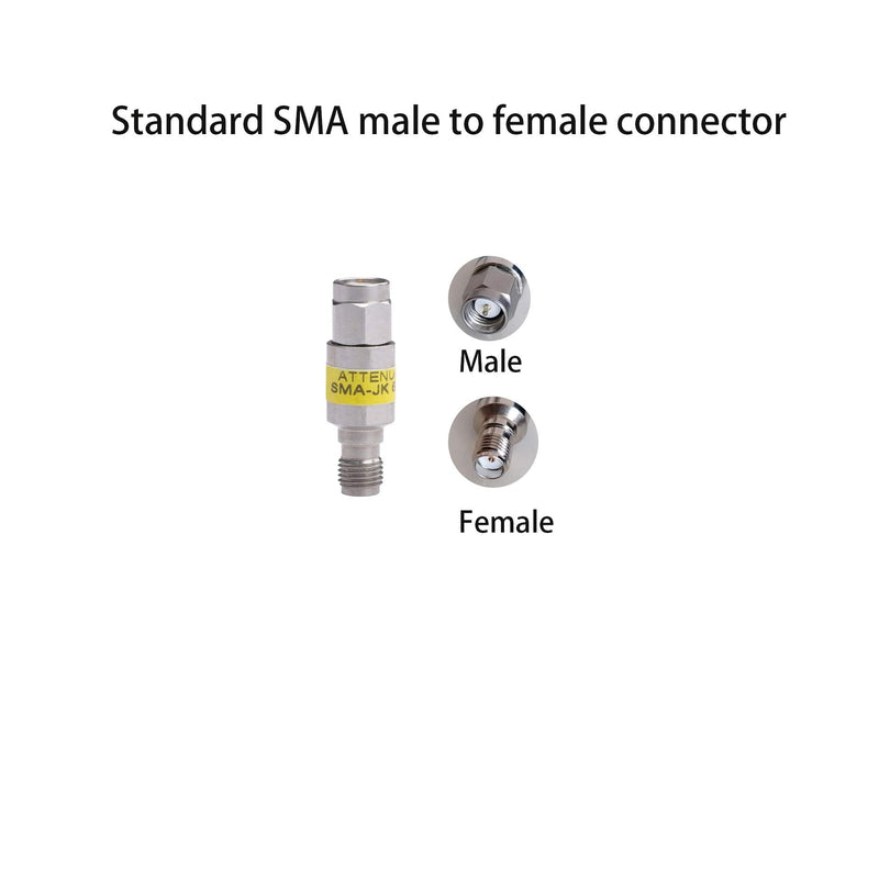 ZDTECH SMA Male to SMA Female Coaxial RF Attenuator, DC to 6.0GHz,50Ohm,2W,1-30dB Constant Attenuator（20dB） 20dB