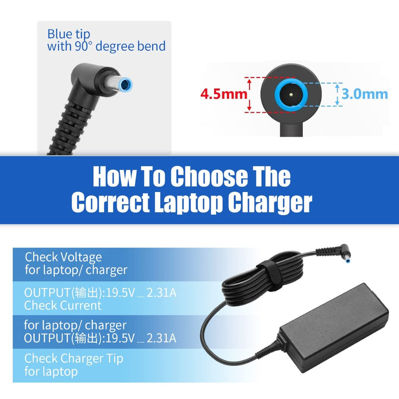 45W Watt Ac Adapter Laptop Charger for HP Stream 11 13 14, Hp Spectre X360 HP Pavilion TouchSmart X2 11 13 15, Elitebook Folio 1040 G1, HP 15 Notebook PC Series Notebook Power Supply Cord