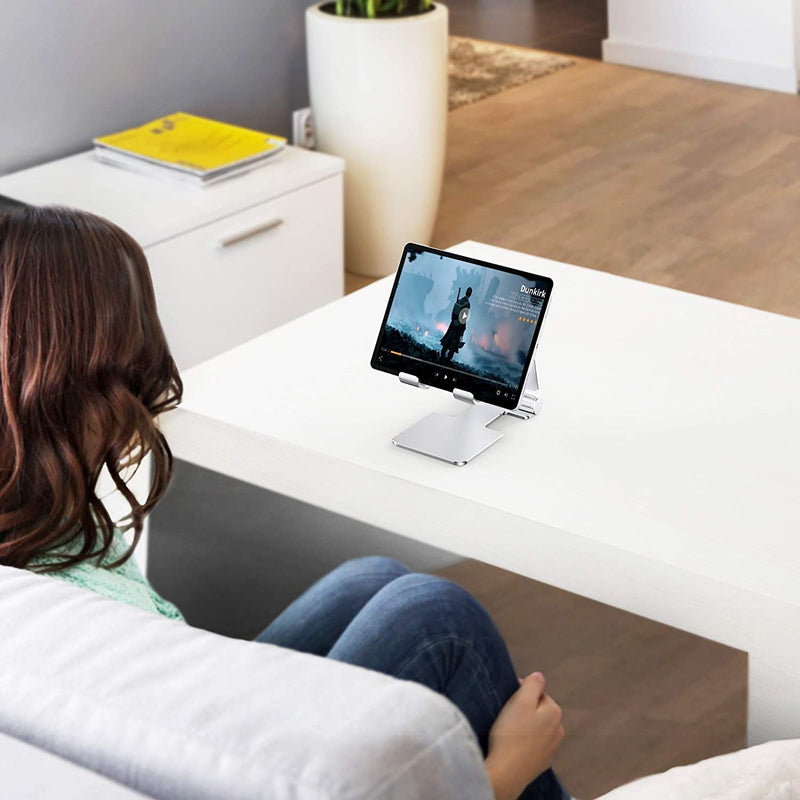 Tablet Stand, Anozer Adjustable & Foldable Aluminium Desktop iPad Stand,Compatible with 2021 iPad Mini 6 5 4, iPad 10.2, iPad Pro 12.9/11, iPad Air, Portable Monitor, Surface Pro, Phones (4-13 inch)