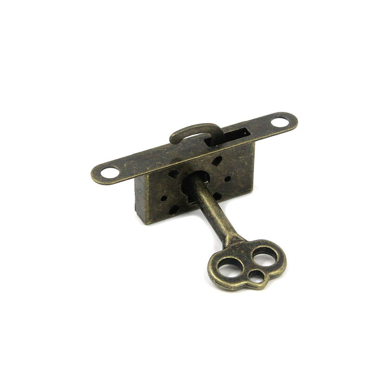 Coshar Small Bronze Antique Lock Mortise Chest Lock Decorative Lock Pack of 2