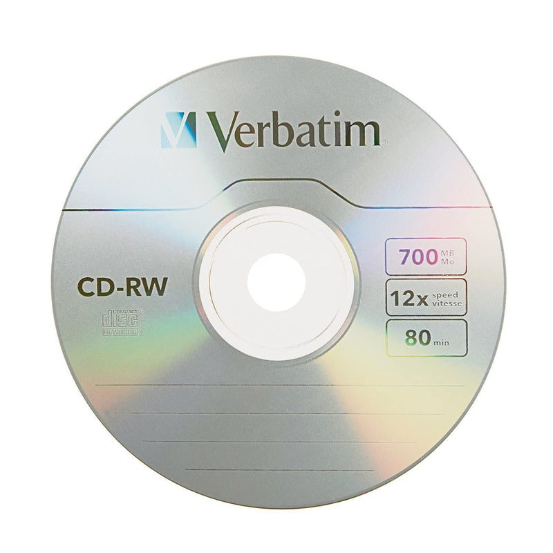 Verbatim CD-RW 700MB 2X-12X Rewritable Media Disc - 25 Pack Spindle 4X-12X High Speed 25pk Spindle