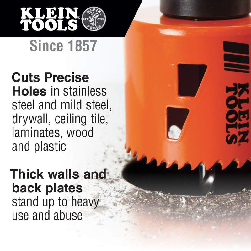 Klein Tools Electrician's Hole Saw Kit with Arbor 3-Piece 32905