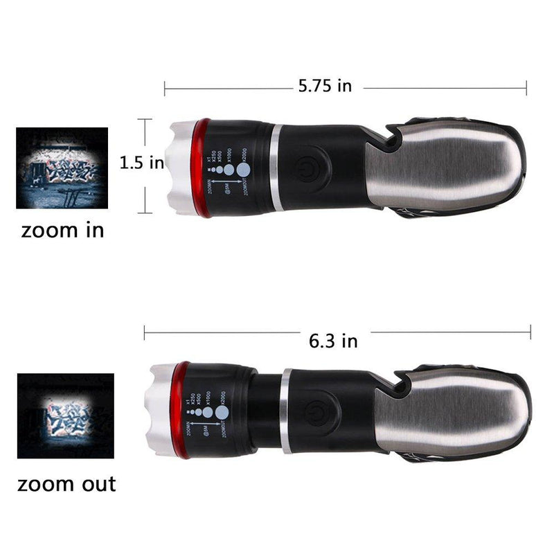 Ploarnovo Multi Tool LED Flashlight,Surivival Tools for Cars, Emergency and Camping, ALL IN One Tactical Torch Light with Hammer Seatbelt Cutter Knief Bottle Opener Scissors Screwdrivers 1 Pack Car Flashlight