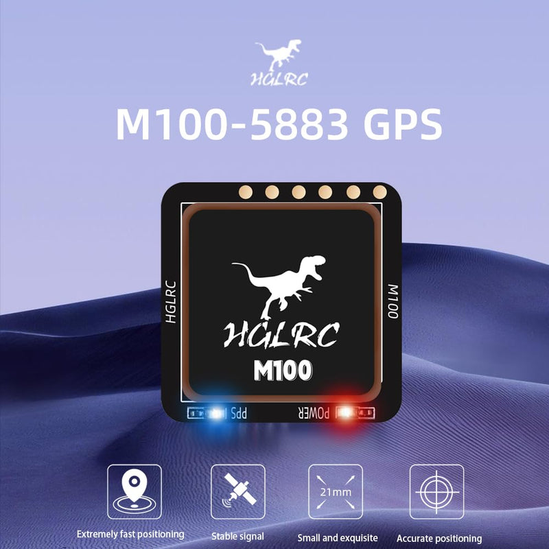 HGLRC M100-5883 GPS Module, Upgraded 10th Generation Chip with Compass for UBLOX Compatible with FPV Fixed-Wing UAV