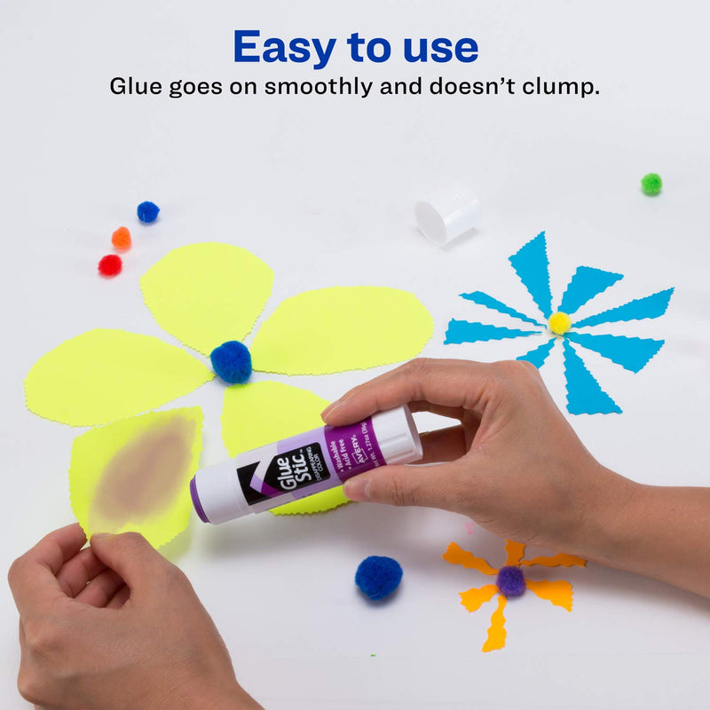 Avery Glue Stick Disappearing Purple Color, Washable, Nontoxic, 1.27 oz. Permanent Glue Stic, 6pk (98071)