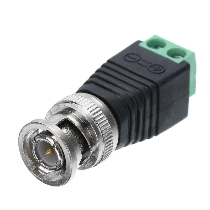 BNC Male Balun Connector 28 Pcs Coaxial Cat5 to BNC Male Connector and BNC to 2 Screw Camera Terminal Male Adpater for CCTV Surveillance Video Cameras Coaxial/Cat5/Cat6 Cable to BNC Male Connector
