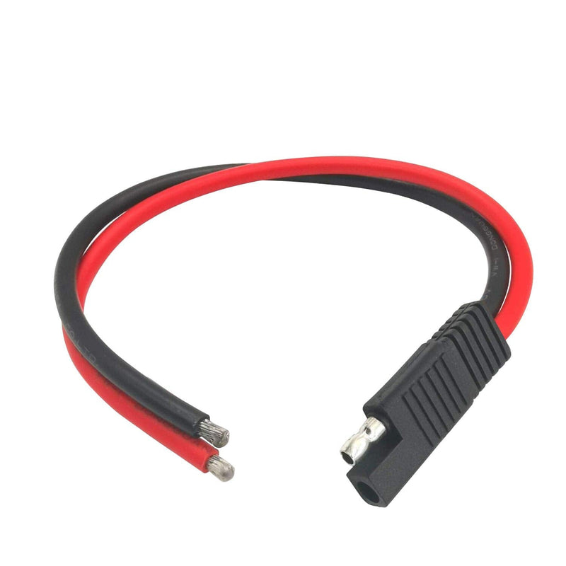 AYECEHI SAE Connector Cable SAE Connector Plug 2 Pin SAE Single Plug Quick Connector Disconnect Plug SAE Automotive Extension Cable for for Motorcycle, Car, Tractor - 1ft/30cm (10 AWG-2 Pack) 10 AWG-2 Pack