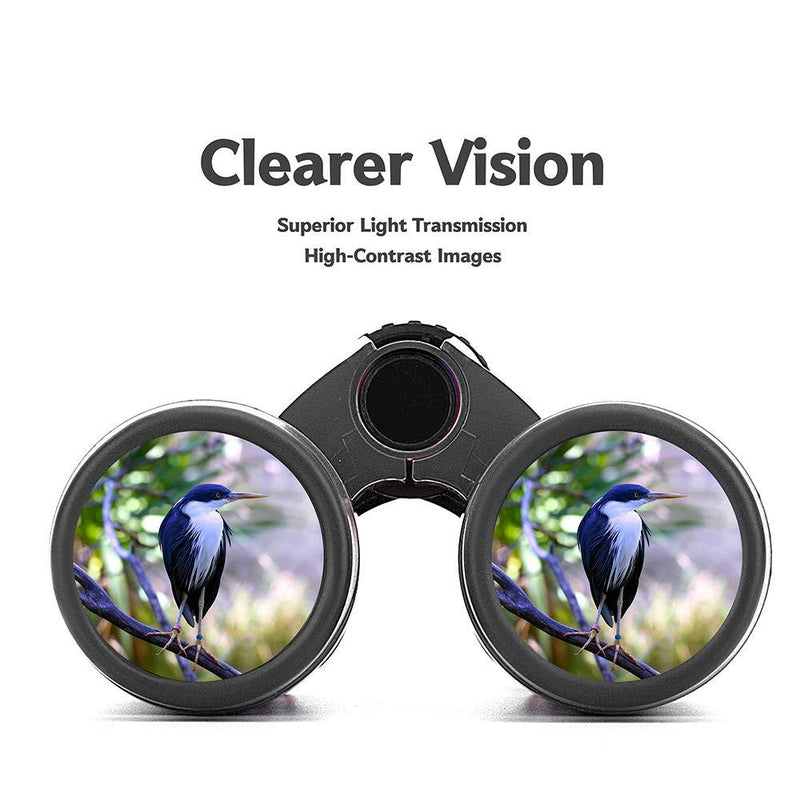 Vanstarry Compact Binoculars for Kids Bird Watching Hiking Camping Fishing Accessories Gear Essentials Best Toy Gifts for Boys Girls Children Toddler Waterproof 5X30 Optical Lens Including Compass Black