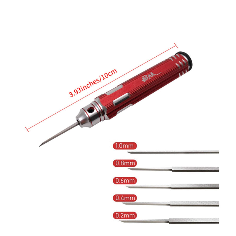 ANSAI Model Scriber with 5 Blades for Modeling Hobby Resin GK Carved Scribe line Cutting Tool Chisel + Rubber Cap Blades with Laser Mark
