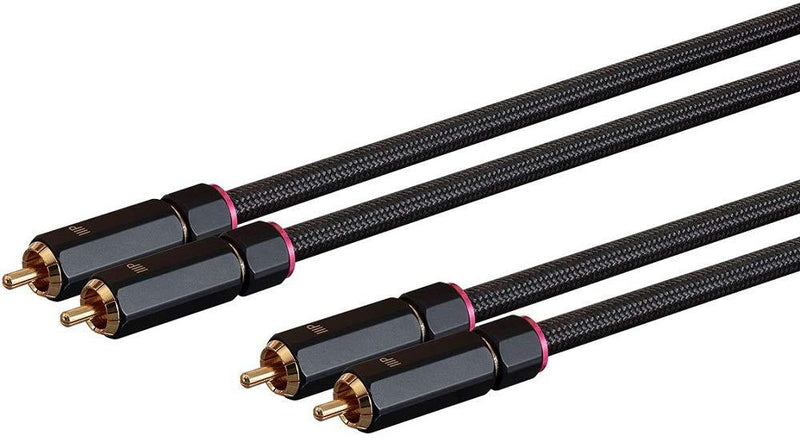 Monoprice - 138076 Male RCA Two Channel Stereo Audio Cable - 3 Feet - Black, Gold Plated Connectors, Double Shielded with Copper Braiding - Onix Series 2x RCA to 2x RCA