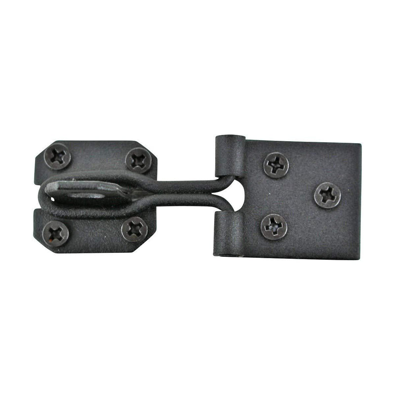 Black Wrought Iron Wire Hasp Lock 3" X 1" Rust Resistant Antique Wire Style Hasp Latches Safety Padlock Clasps for Cabinets, Chests Or Doors with Screws | Renovators Supply Manufacturing