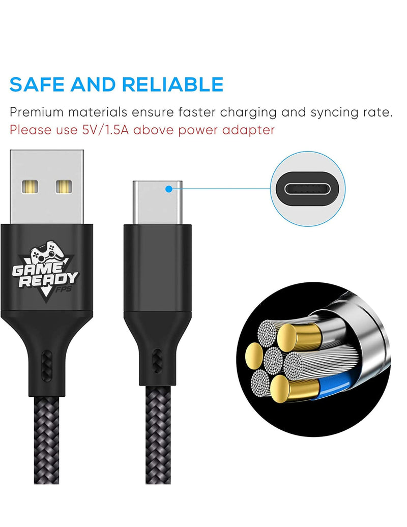 Gaming USB C to USB A 10ft Cable. Made for Low Latency and Fast Charging Gaming on PS5,Xbox, and PC