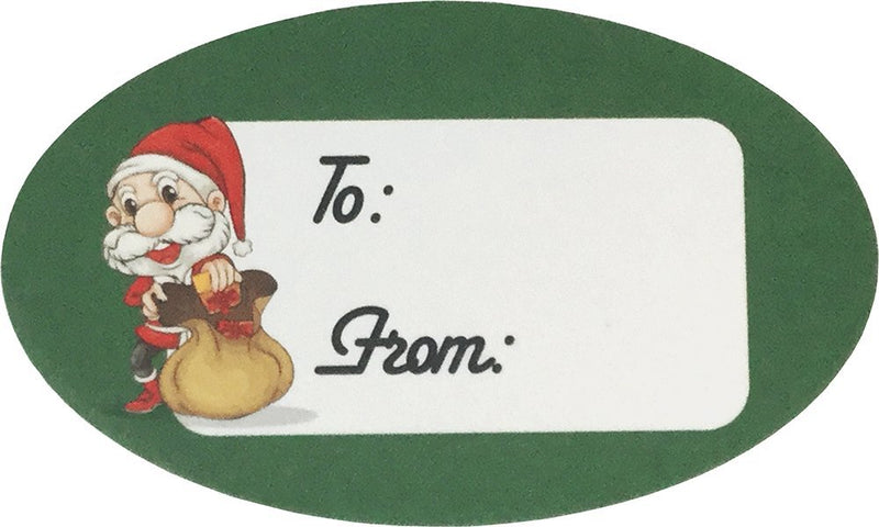 Santa Claus Presents Gifts Tags Christmas Holiday to from Labels 1 1/2 x 2 1/2 Inch 100 Total Stickers