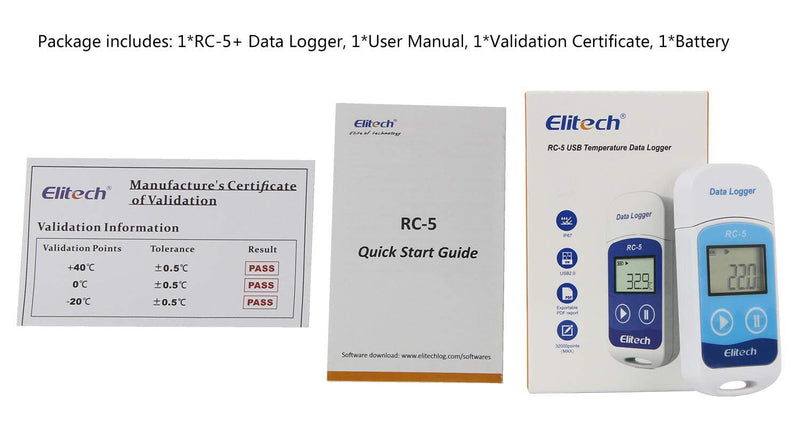 Elitech RC-5 USB Temperature Data Logger Recorder 32000 Points High Accuracy 1PACK Standard