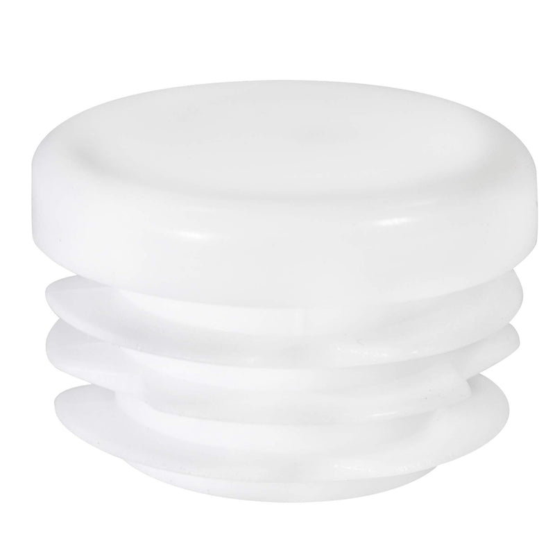 Prescott Plastics 1" Inch Round Plastic Plug Insert (10 Pack), white End Cap for Metal Tubing, Fence, Glide Insert for Pipe Post, Chairs and Furnitures 1.0" OD (1.0")