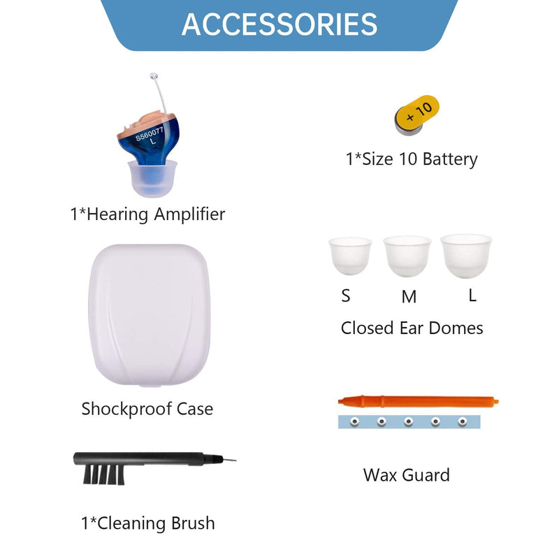 Hearing Amplifier for Seniors Adults Noise-Cancelling - Miracle Ear Amplifier Invisible Sound Amplifier Digital Hearing Enhancement Devices As Seen On TV Hearing Aid Cleaning Tools Included (Blue) Blue