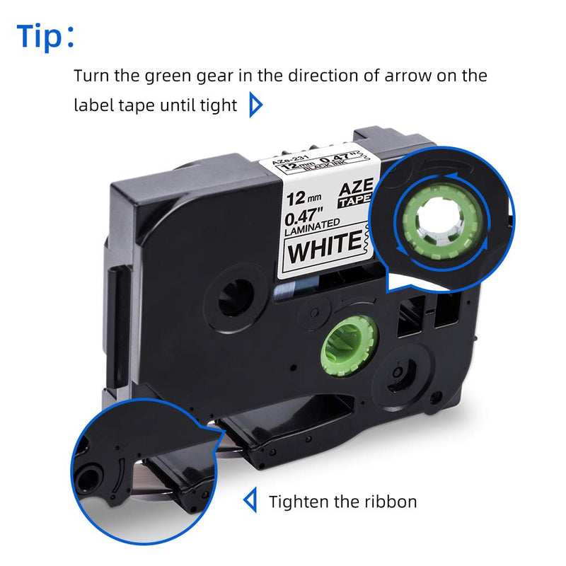 MarkDomain Compatible Label Tape Replacement for Brother P Touch Tze-131 Tze-231 Tze-335 Label Tape 12mm 0.47" (Black on Clear/White&White on Black) for P Touch PT-D210 Label Maker, Laminated, 3-Pack