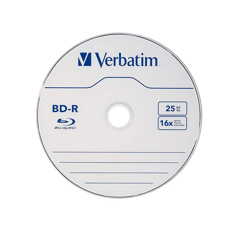 Verbatim BD-R 25GB 6X with Branded Surface - 25pk Spindle Box (97457) BD-R 25GB 16X Media Disc