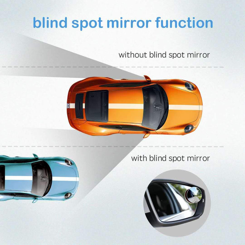 CUNCUI 2pcs Blind Spot Mirror, 360 Degree Adjustabe HD Glass, 2" Round HD Glass Convex Rear View Mirror, for any Car, Van, Suv and Trucks.