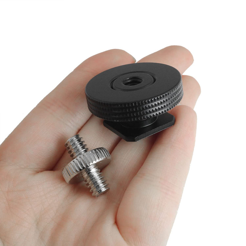 1/4" Female Thread to Hot Shoe Adapter LUORNG 2PCS Hot Shoe Mount Adapter with 1/4 to 1/4 inch Male Screw for Magic Arm, Video Light,Monitor