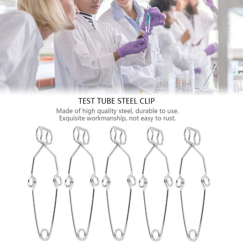 5Pcs/Set Spring Test Tube Steel Clip Clamp Holder Testing Tube Holder Laboratory Experiment Tool Length 14.5cm / 5.7in