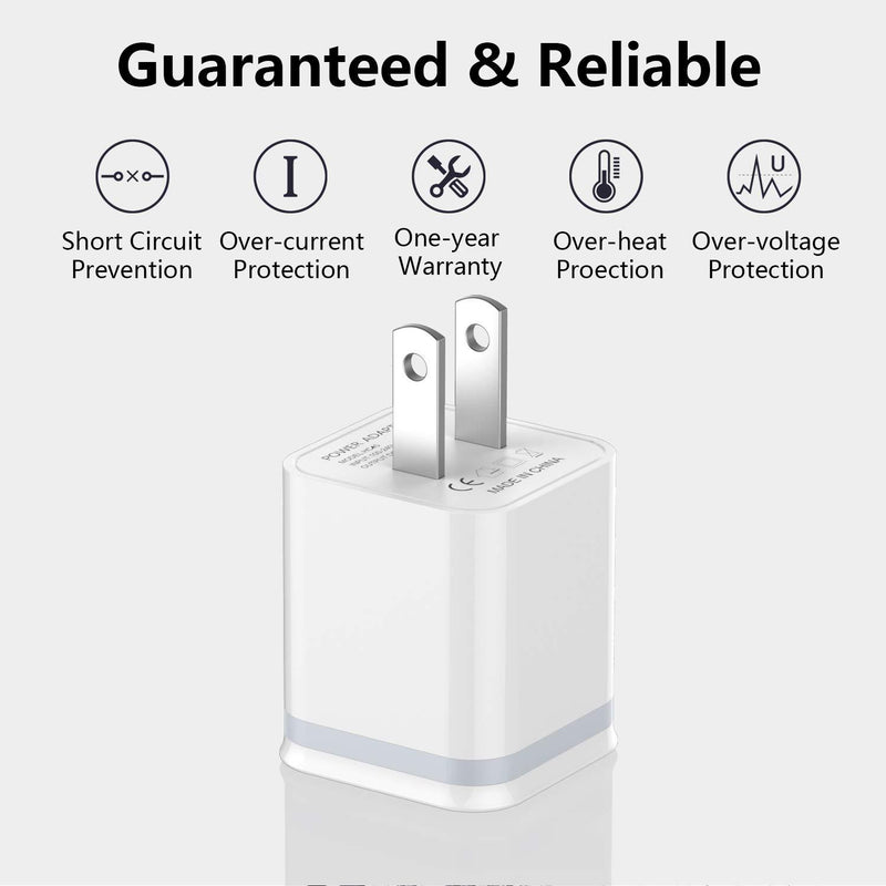 Phone Charger Cable 3ft 6ft 10ft with Wall Plug, LUOATIP 5-Pack Long Charging Cord + Dual Port USB Block Cube Adapter Replacement for iPhone 11 XS/XS Max/XR/X 8/7/6/6S Plus SE/5S/5C, Pad, Pod