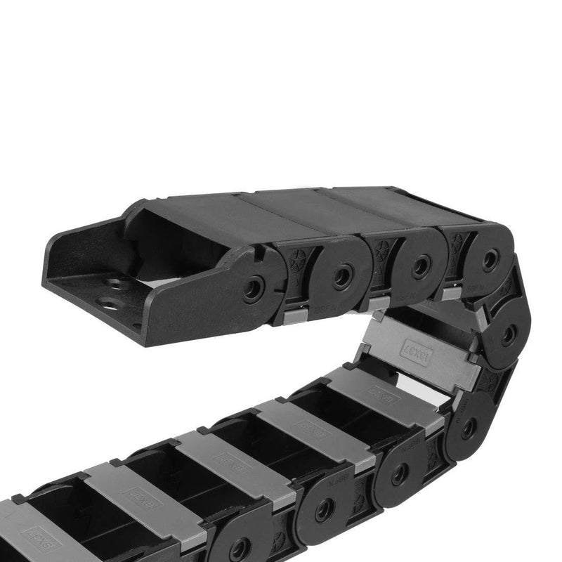 uxcell Drag Chain Cable Carrier Open Type with End Connectors 18X37mm 1 Meter Plastic for Electrical CNC Router Machines Black 18mmX37mm