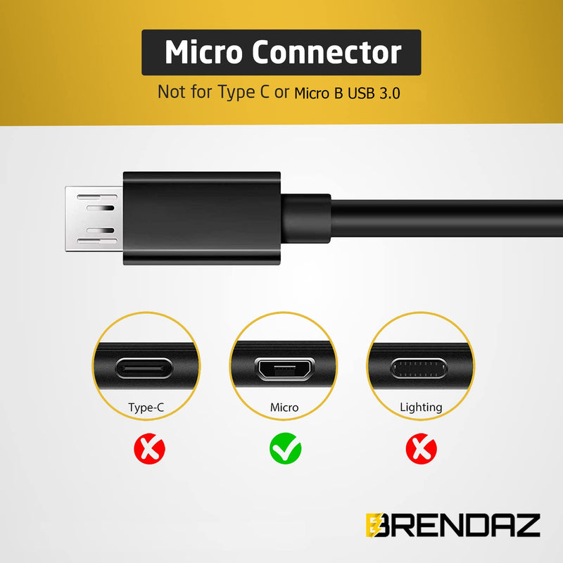 BRENDAZ Compatible Canon Camera USB Cable for Canon EOS M50 Mirrorless, EOS 90D Cameras, USB 2.0 Cable Micro USB (15-Feet) 15-Feet
