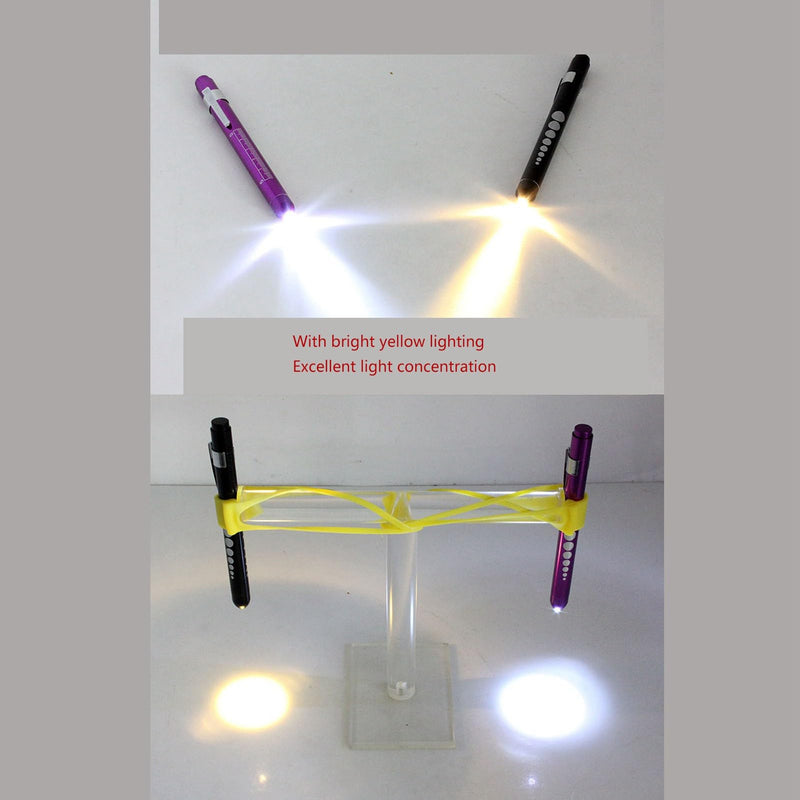 Pen Light with Pupillary Gauge, LED Penlight, Yellow Lighting, Concave Head, Aluminum Alloy, Medical Penlight with Pupil Gauge, for Ear, Nose, Throat (Purple) Purple