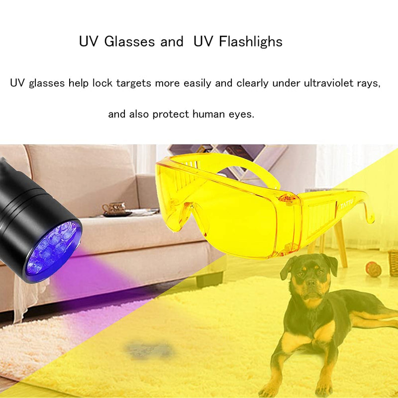Wale&Morn Auto Air Conditioner Flashlight Leak Detector Tool for Car AC Leak Test Flashlight UV Protective Glasses