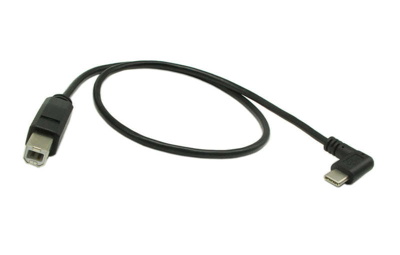 Type C Printer Cable, zdyCGTime 90 Degree Right Angle USB 2.0 Type C (USB-C) to Type B (USB-B) Printer Scanner Cable -18Inchs