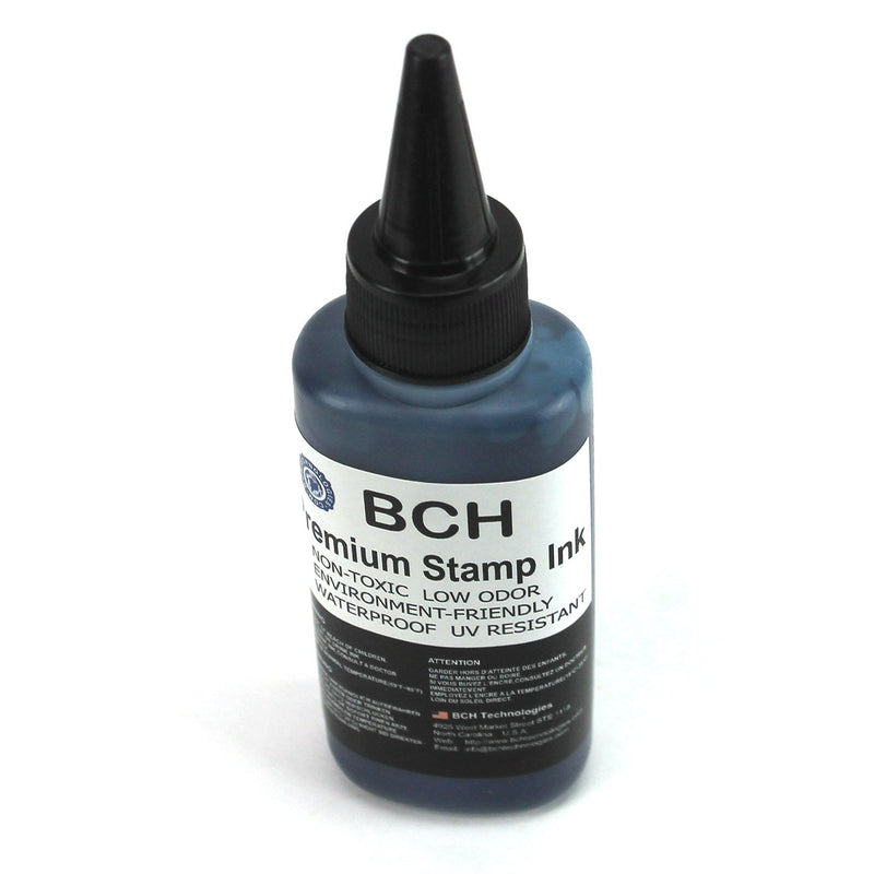 Black Stamp Ink Refill by BCH - Premium Grade - 2.5 oz