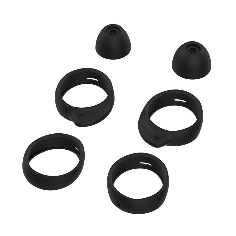 ALXCD Replacement Eartips Earhooks Kit for Galaxy Buds Headphone, S/M/L 3 Pairs Silicone Earbud Tips, S M L 3 Pairs Earhooks, Fit for Galaxy Buds SM-R170 Headphone, S M L Black