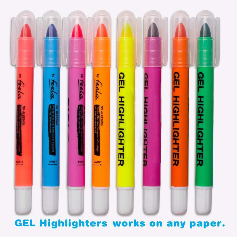 Feela Bible Gel Highlighter study kit (8 Bright Colors)