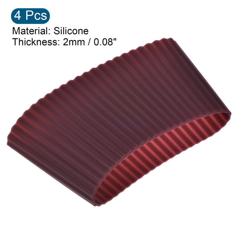 MECCANIXITY Mug Sleeves Heat Resistant Protective Anti-Slip Cup Covers Water Bottle Boots Reddish-brown