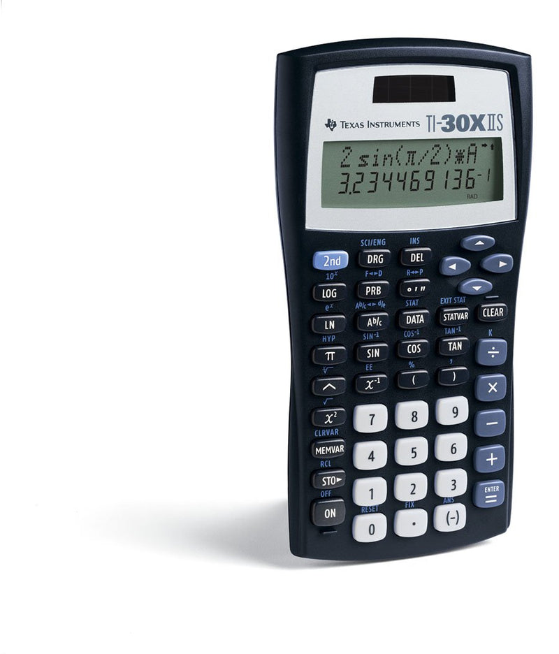 Texas Instruments TI-30XIIS Scientific Calculator, Black with Blue Accents Single Pack