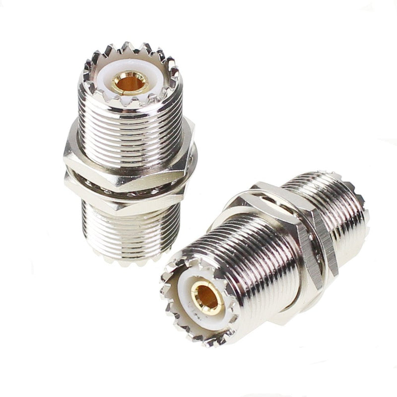 UHF Connector Female Nut Bulkhead Panel Mount to SO239 Jack RF Coaxial Coax Cable Adapter Plug for PL-259 (Pack 4Pcs) 4