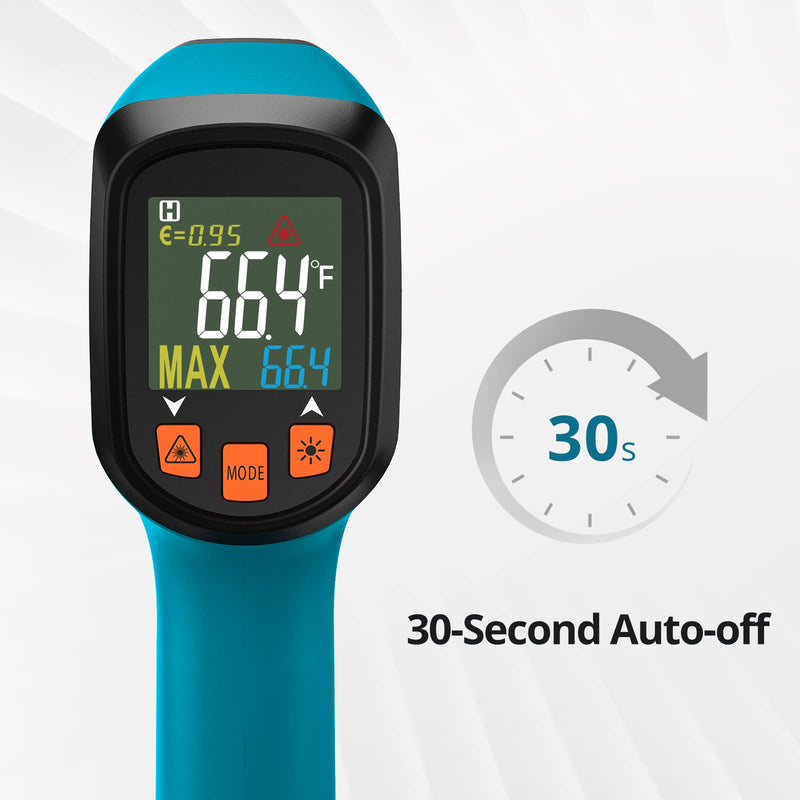 Infrared Thermometer（not for humans）-50°C to 600°C Tilswall Grill IR Laser Digital Thermometer Kitchen Temperature Gauge with LCD Display for Cooking/Barbecue/Freezer/Industry Blue-L
