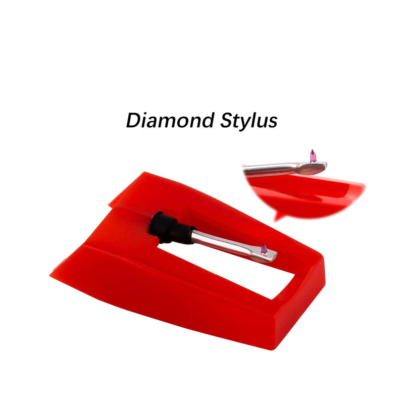 LUTER 2 Pcs Record Player Needle Turntable Needles Stylus Player Needle Replacement Accessories for Vinyl Record Player (Red)