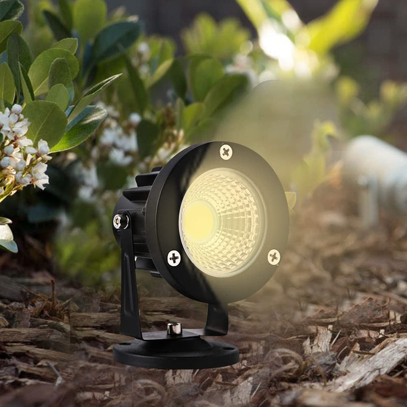 12W 2 Pack LED Spot Lights Indoor for Plants Uplights Spotlight Lamp Accent Lighting for Indoor Plants ,120V Landscape Lights Warm White Up Light 6FT Cord with US 3 Prong (Base and Stake Included)
