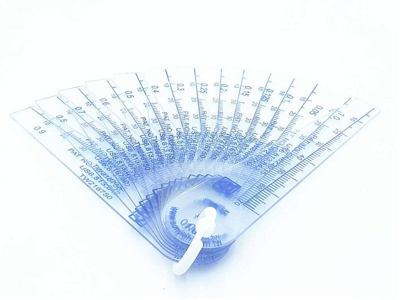 BESNIN Feeler Gauge Plastic 13 in 1 Gap Measuring Tool 0.05-1mm Marked Metric and Imperial for Measuring Gap Width Thickness