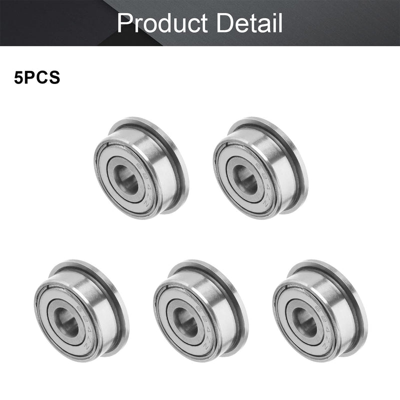 Othmro 5Pcs F624ZZ Deep-Groove Ball Bearings, Double Sealed Ball Bearings, High Carbon Chromium Bearing Steel Deep Groove Ball Bearing 4x15x5mm for Scooters Elevators Skateboards