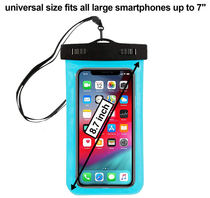 5 Pack Universal Waterproof Phone Pouch, Large Phone Dry Bag Waterproof Case for Apple iPhone 13 12 11 Pro Max XS Max XR X 8 7 6 Plus SE, Samsung S21 S20 S10,Note,Up to 6.7" Multicolor 1