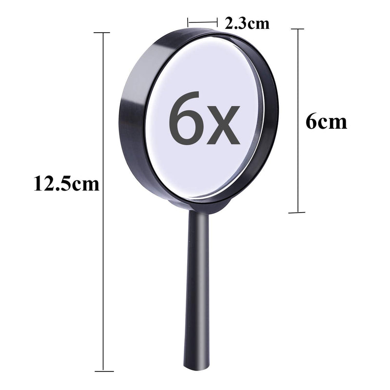 ADXCO 24 Pack Handheld Magnifier Plastic Magnifying Glass Portable Reading Magnifiers Plastic Magnifying Glasses with Storage Bag for Reading Jewelry Home Office Desk Accessories, Book, Magazine