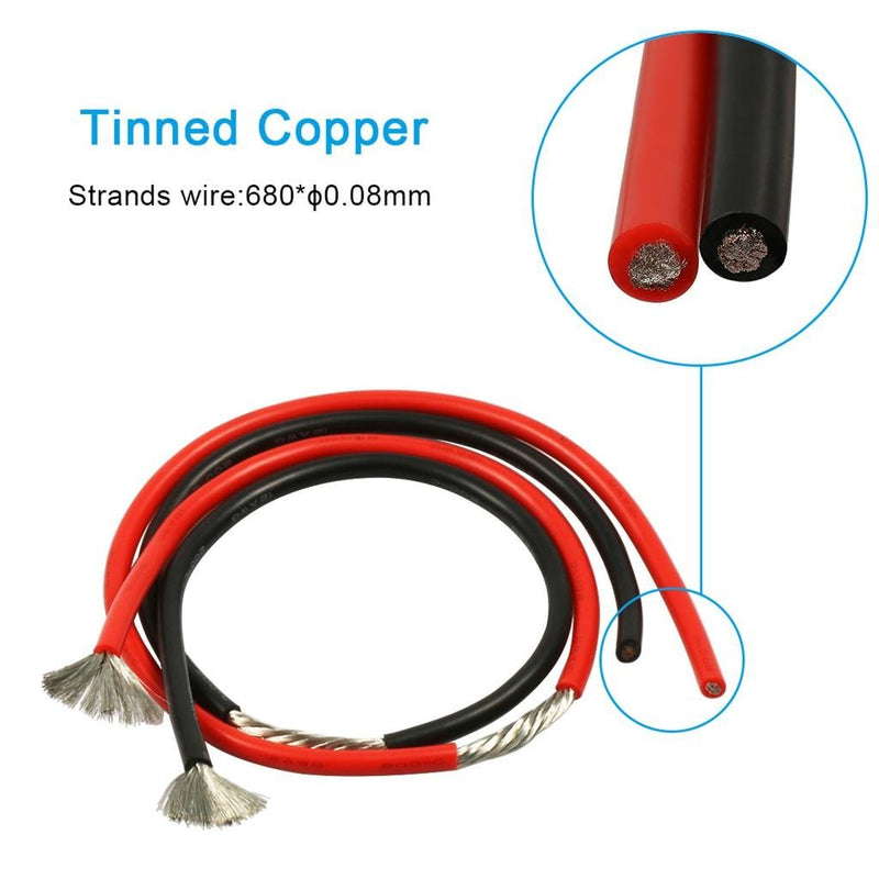 BNTECHGO 12 Gauge Silicone Wire 5 ft red and 5 ft Black Flexible 12 AWG Stranded Copper Wire 12 silicone wire red 5ft and black 5ft silicone wire red and black