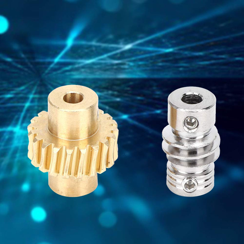 Worm Gear Set, 20: 1 Bronze Worm Gear Wheel and Metal Shaft, High Torsion Worm Gear Replace for 4:1, Industrial Robot Parts for DIY Project