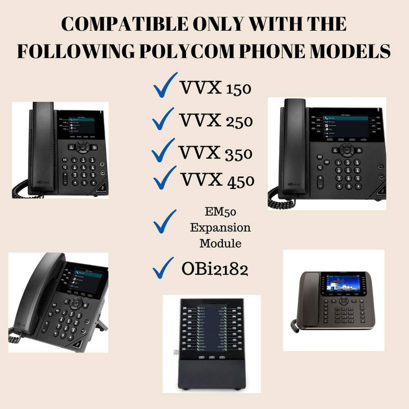 NEUPO 15 Watt Power Supply | Replacement Power Adapter Compatible with Polycom VOIP IP Phones VVX 150, 250, 350, EM50 Expansion Module, OBi2182 | 2200-48872-001