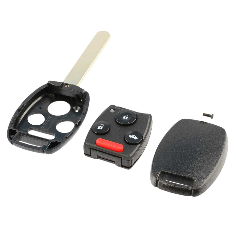 Key Fob Keyless Entry Remote Shell Case & Pad fits Honda Accord Civic Pilot (KR55WK49308, MLBHLIK-1T, N5F-S0084A) h-nslot-4b-gut-case