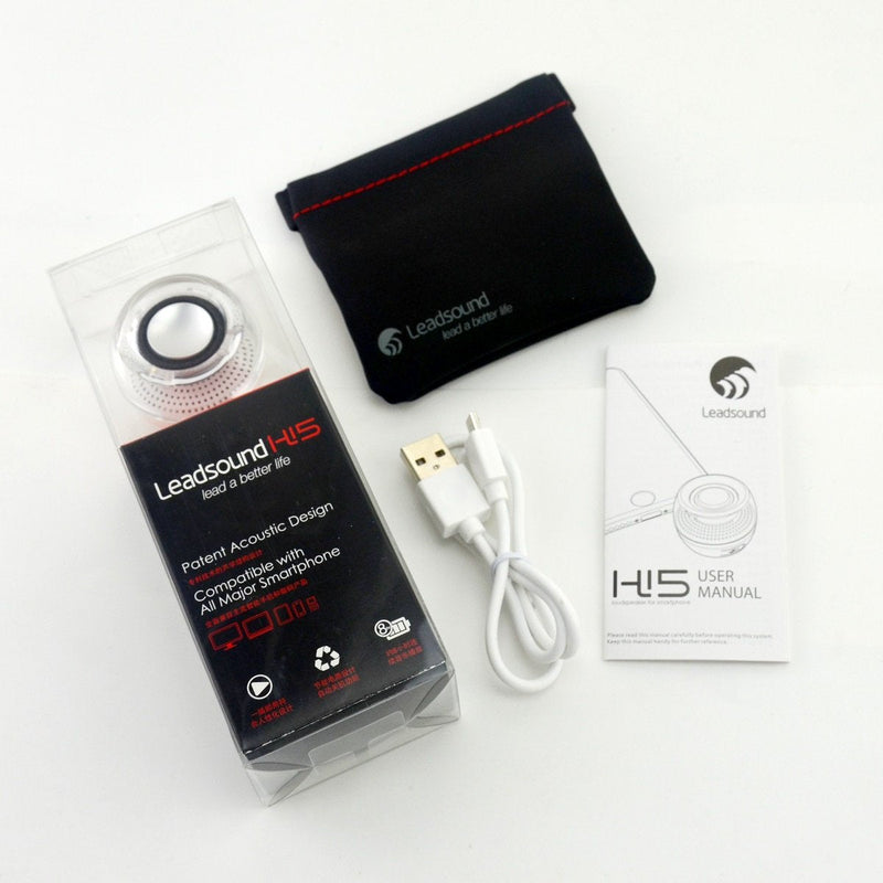 Portable Speaker, Leadsound Crystal 3W 27mm 8Ω Mini Wireless Speaker with 3.5mm Aux Audio Jack Plug in Clear Bass Micro USB Port Audio Dock for Smart Phone, for Pad, Computer (White)